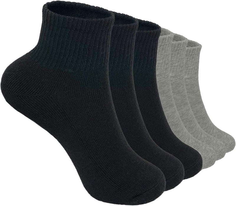 Glory Max 6 Pairs Women Ankle Socks Cotton Solid Color with Cushion for Athletic Running - Image 1
